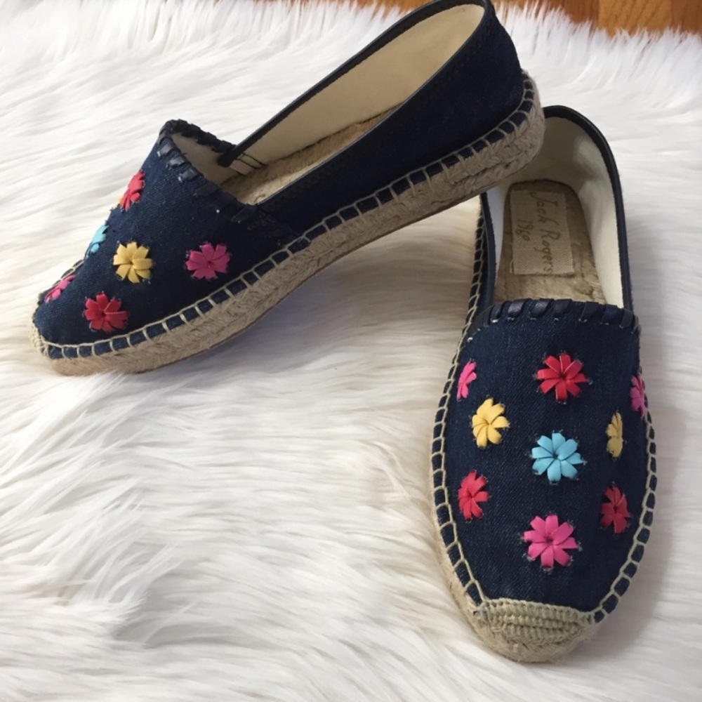 Jack Rogers Palmer Floral Embellished Espadrilles